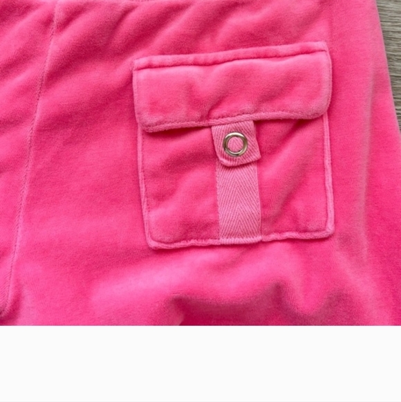 Juicy Couture Vintage Pant Women's Medium Hot Pink Velour Y2K Low Rise Wide Leg - Picture 4 of 11
